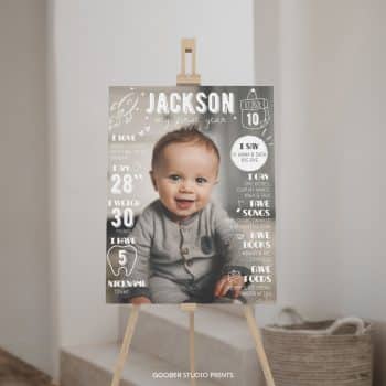 Modern Birthday Milestone Photo Poster