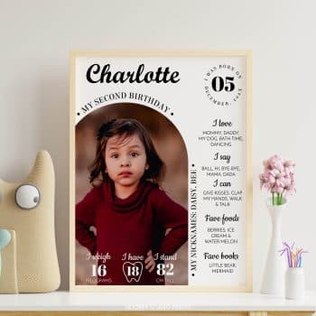 Minimalist Birthday Milestone Photo Poster