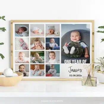 Minimal Birthday Milestone Photo Collage