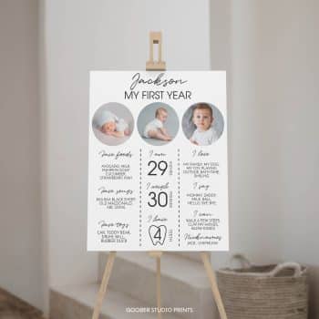 Modern Birthday Milestone Photo Poster