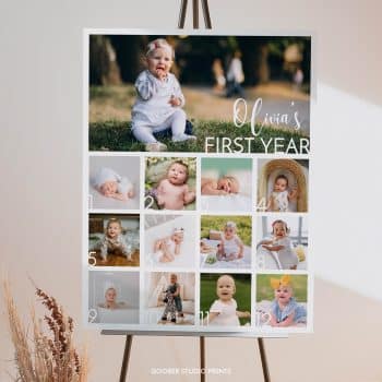 Minimal Simple Birthday Milestone Photo Collage
