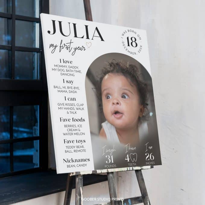 Modern Birthday Milestone Photo Poster - Image 2