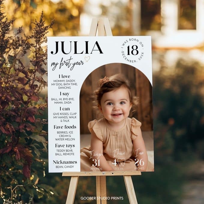 Modern Birthday Milestone Photo Poster - Image 8