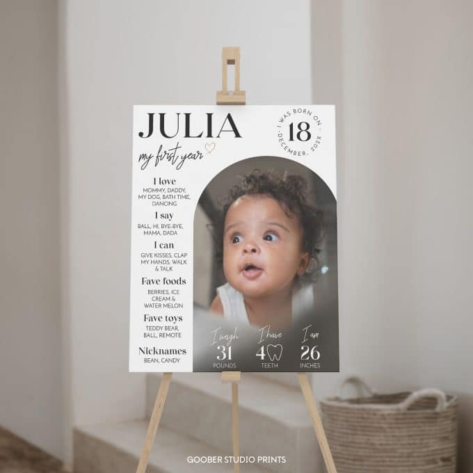 Modern Birthday Milestone Photo Poster - Image 4