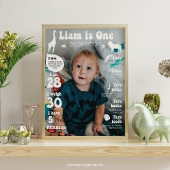Modern Birthday Milestone Photo Poster