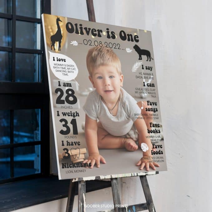 Modern Birthday Milestone Photo Poster - Image 2