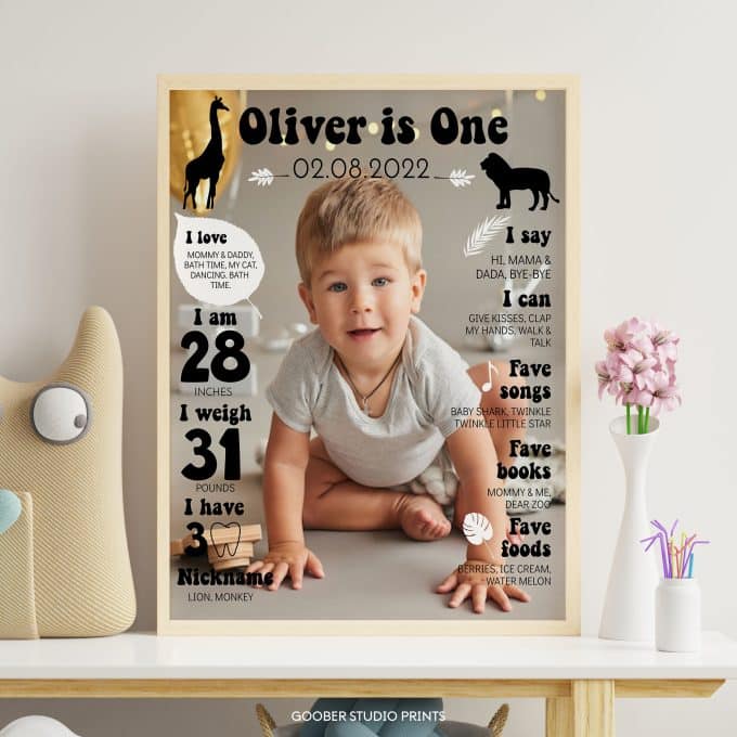 Modern Birthday Milestone Photo Poster - Image 3