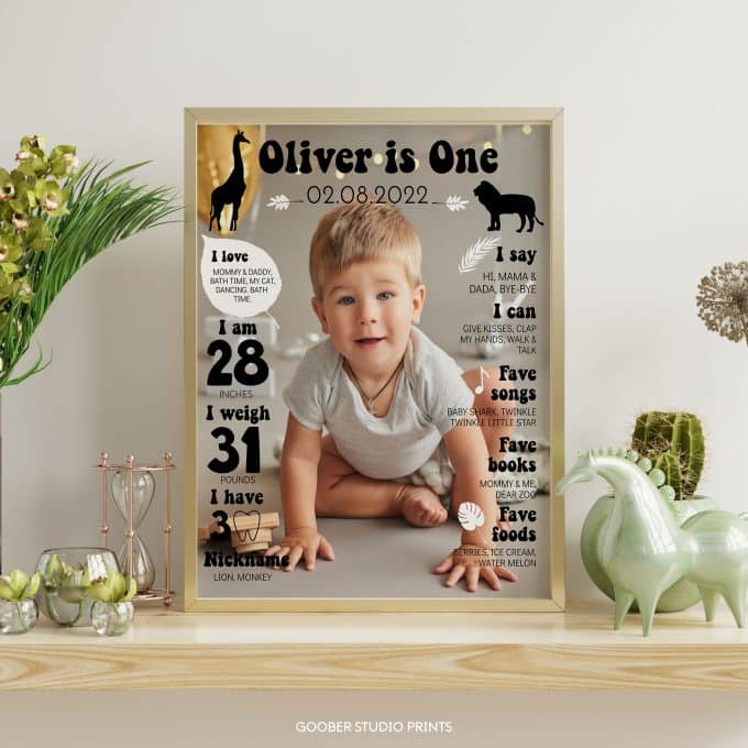 Modern Birthday Milestone Photo Poster - Image 4