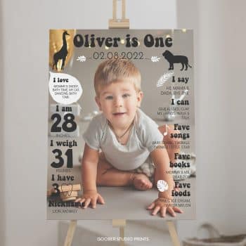 Modern Birthday Milestone Photo Poster