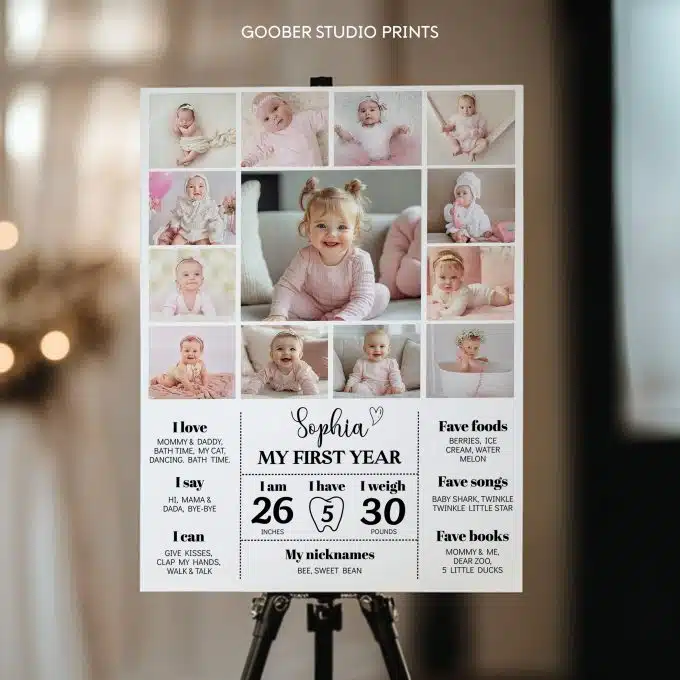 Minimal Birthday Milestone Photo Poster - Image 2