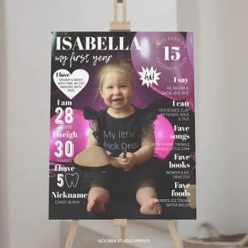 Minimalist Birthday Milestone Photo Poster