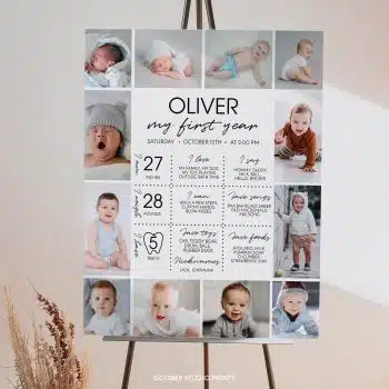Minimal Birthday Milestone Photo Poster