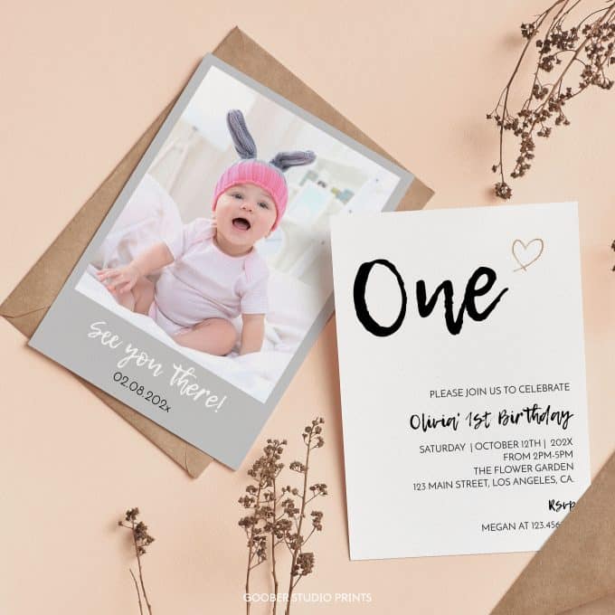 Minimalist Birthday Invitation - Image 4