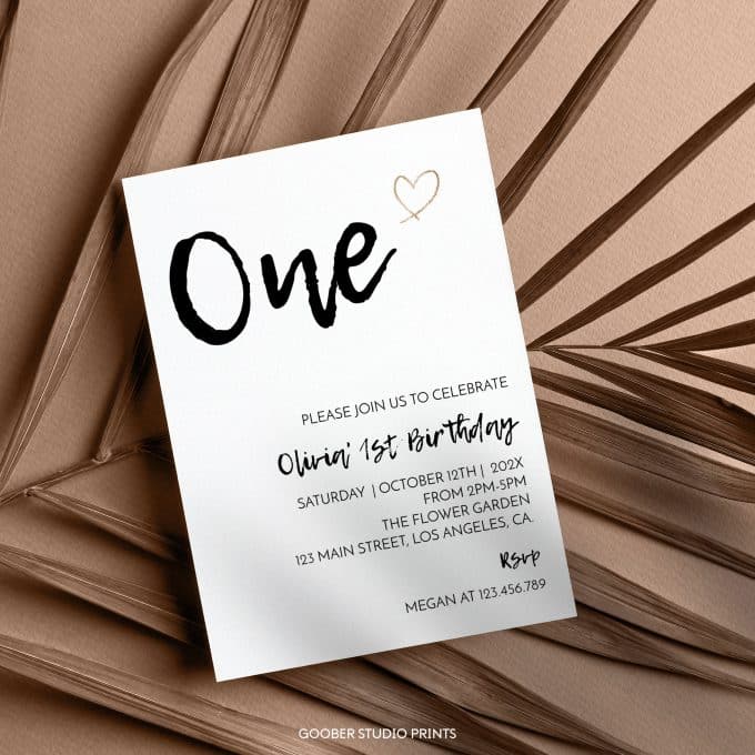 Minimalist Birthday Invitation - Image 3