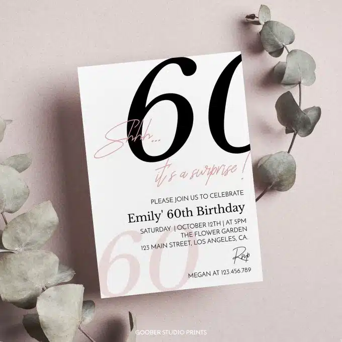 Modern 60th Birthday Invitation - Image 2