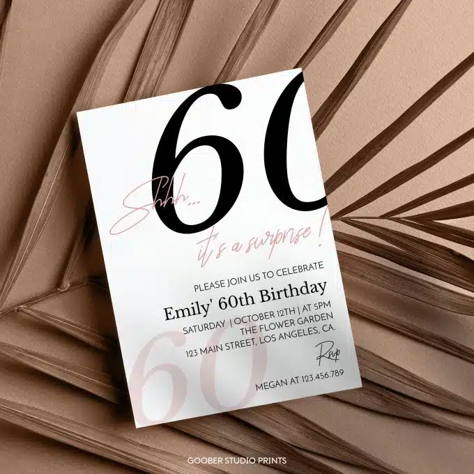 Modern 60th Birthday Invitation - Image 3