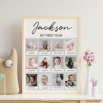 Modern Simple Birthday Milestone Photo Collage
