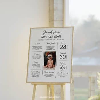 Minimal Birthday Milestone Photo Poster