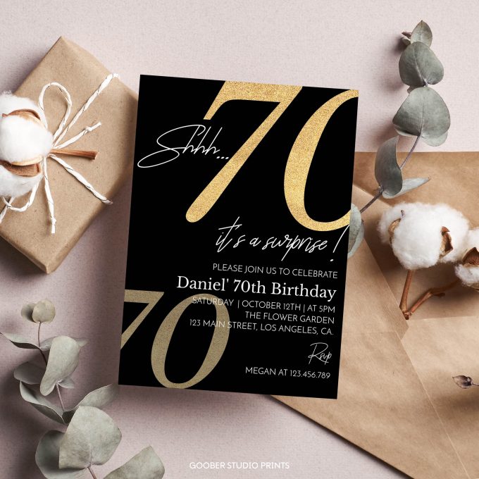 Modern 70th Birthday Invitation - Image 3