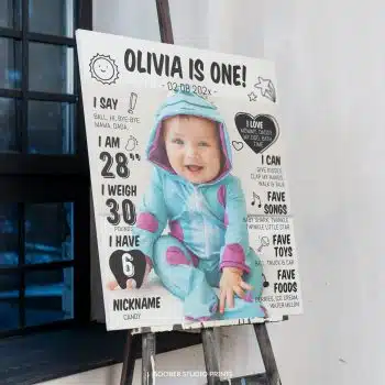 Modern Birthday Milestone Photo Poster