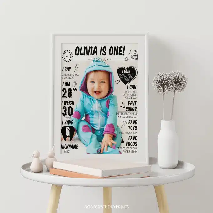Modern Birthday Milestone Photo Poster - Image 3