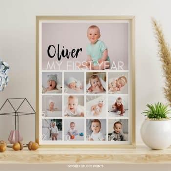 Modern Birthday Milestone Photo Collage