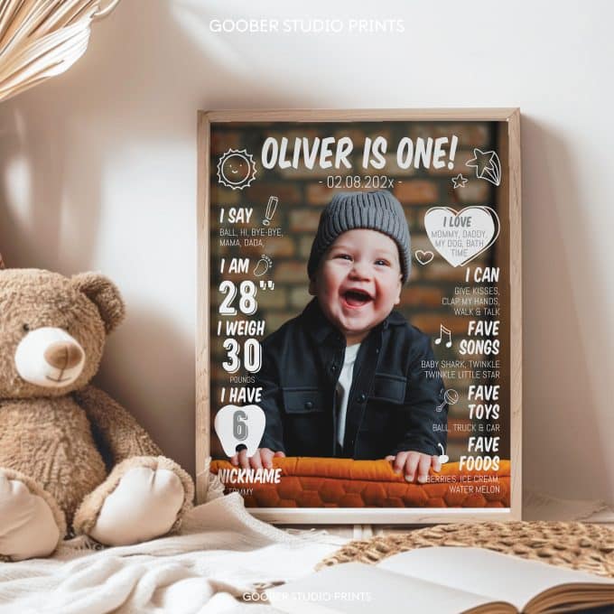 Minimalist Birthday Milestone Photo Poster - Image 9