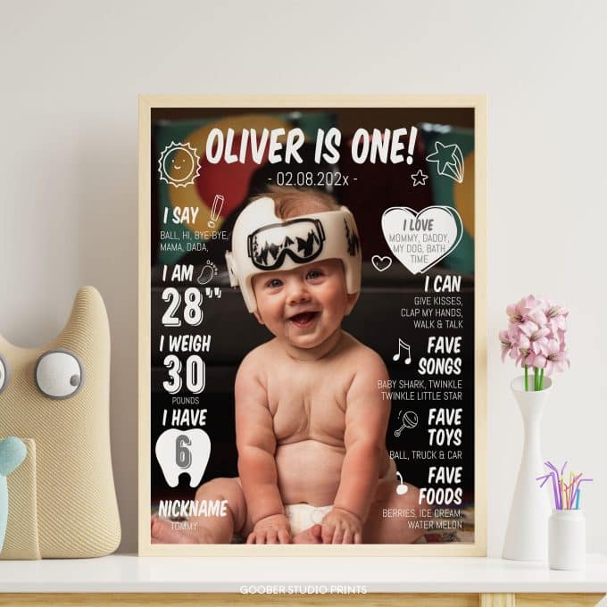Minimalist Birthday Milestone Photo Poster - Image 2