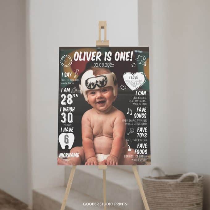 Minimalist Birthday Milestone Photo Poster - Image 3