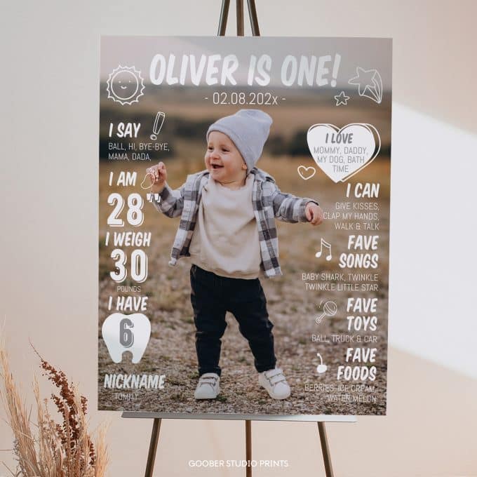 Minimalist Birthday Milestone Photo Poster - Image 8
