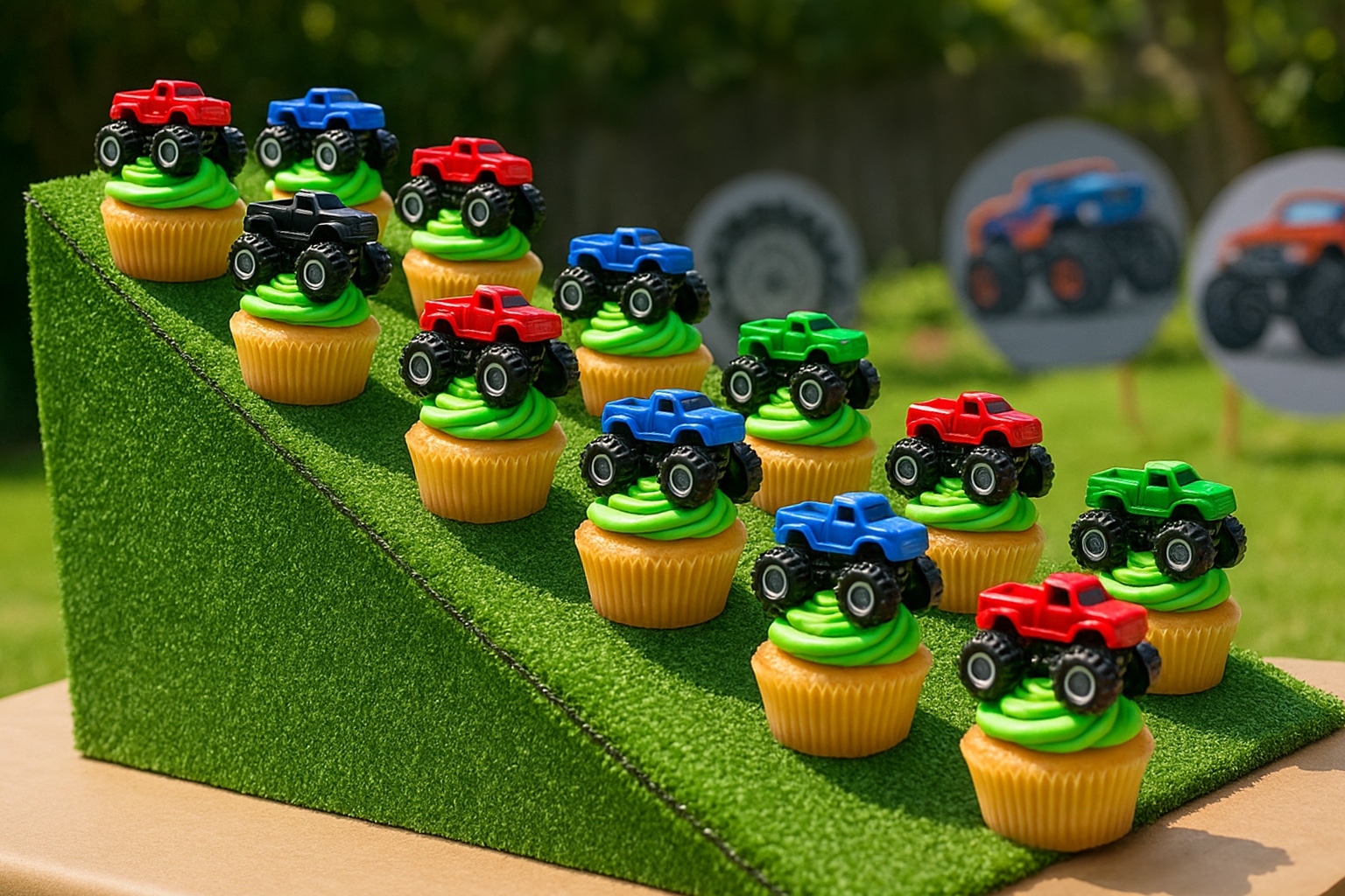 monster truck birthday cupcakes