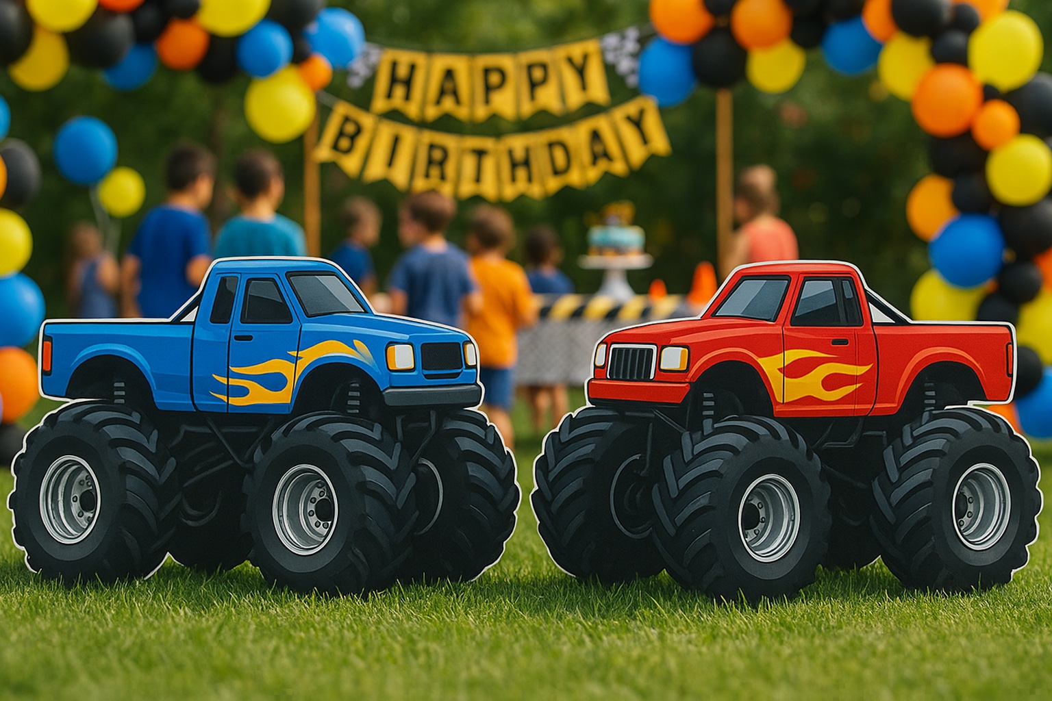 monster truck birthday cutouts