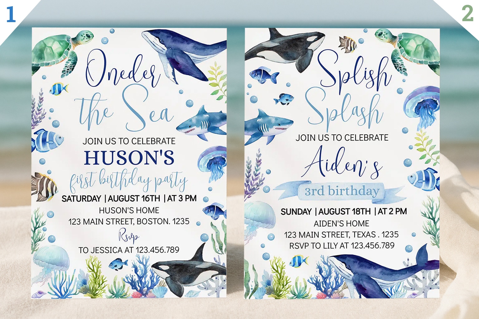 ocean birthday invitations
