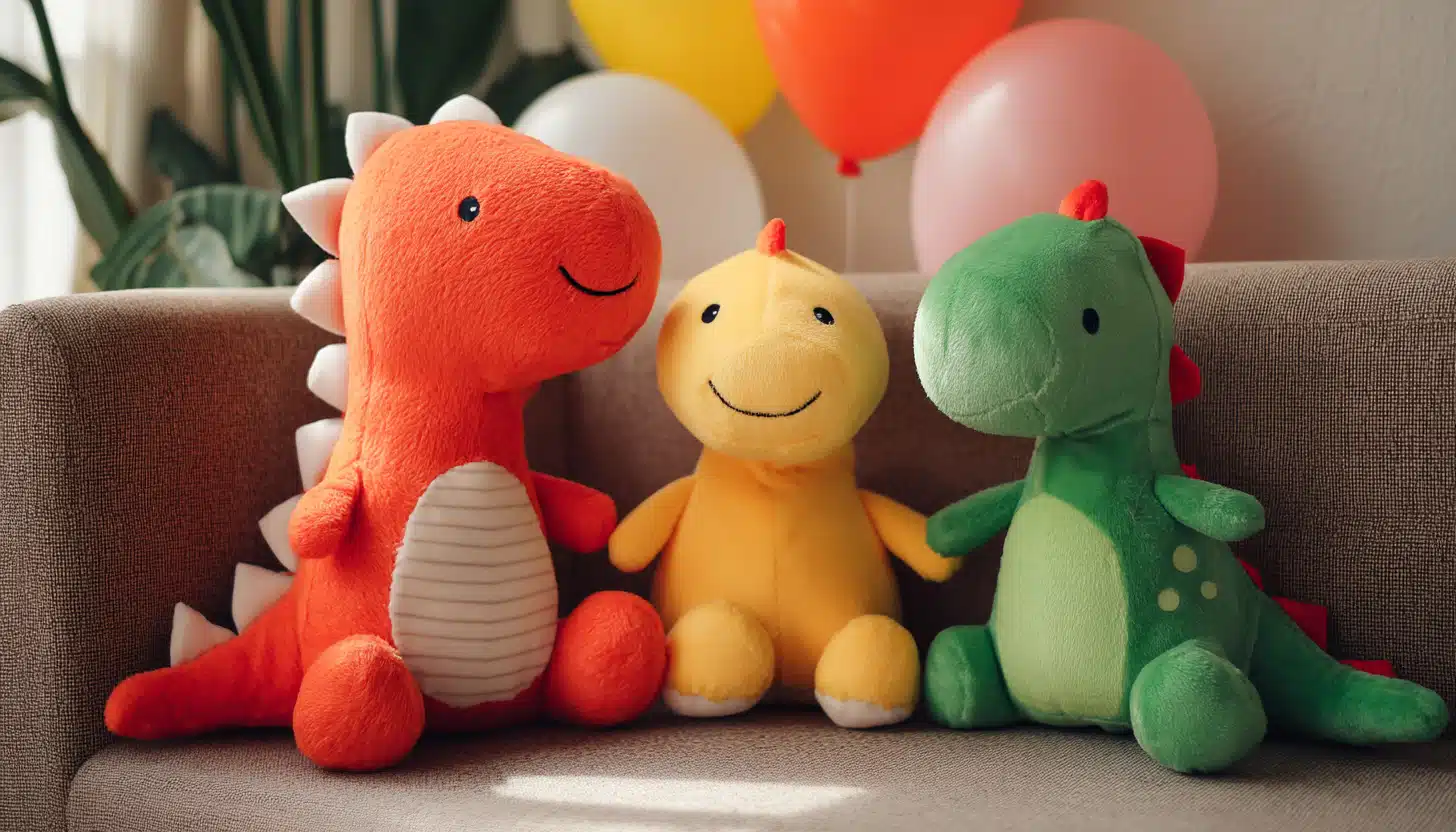 stuffed dinosaurs birthday decorations