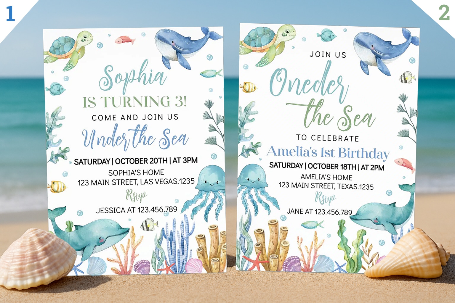 under the sea birthday invitations