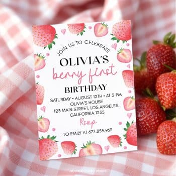 Berry First Birthday Invitation