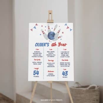 Bowling Birthday Milestone Poster