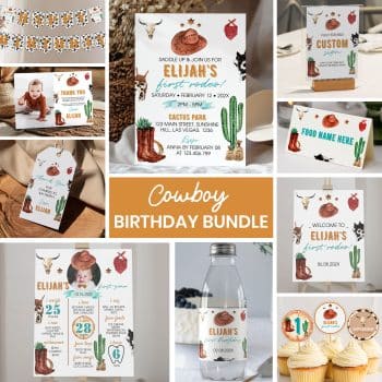 First Rodeo Birthday Invitation Bundle