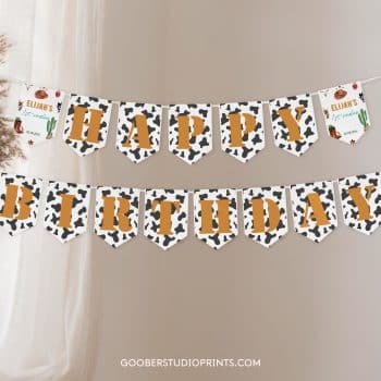 Cowboy First Rodeo Birthday Banner