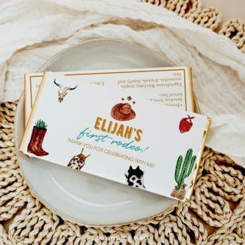 Cowboy Birthday Chocolate Bar Wrappers