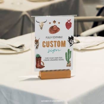 Cowboy Birthday Custom Table Sign