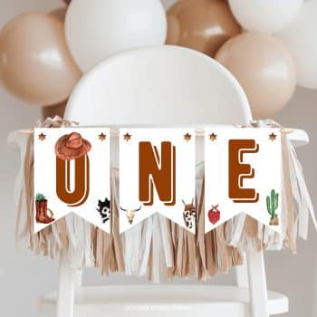Cowboy Birthday Highchair Banner