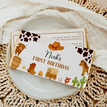 First Rodeo Birthday Chocolate Bar Wrappers