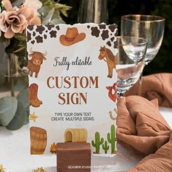 First Rodeo Birthday Custom Table Sign