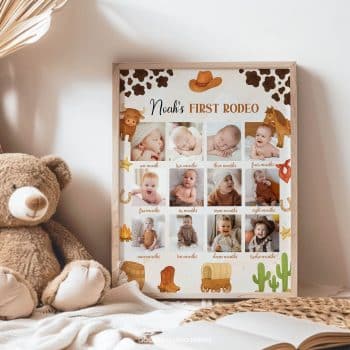 First Rodeo Birthday Milestone Photo Collage