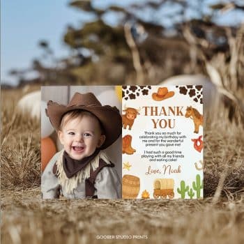 First Rodeo Birthday Thank You Card