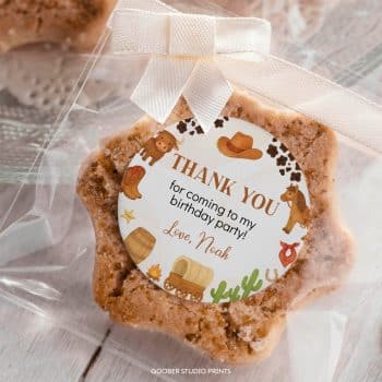 First Rodeo Birthday Thank You Favor Tag