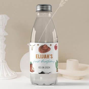 Cowboy Birthday Water Bottle Label