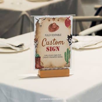 First Rodeo Birthday Custom Table Sign