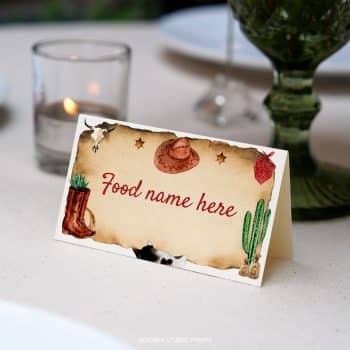 First Rodeo Birthday Food Tent Cards